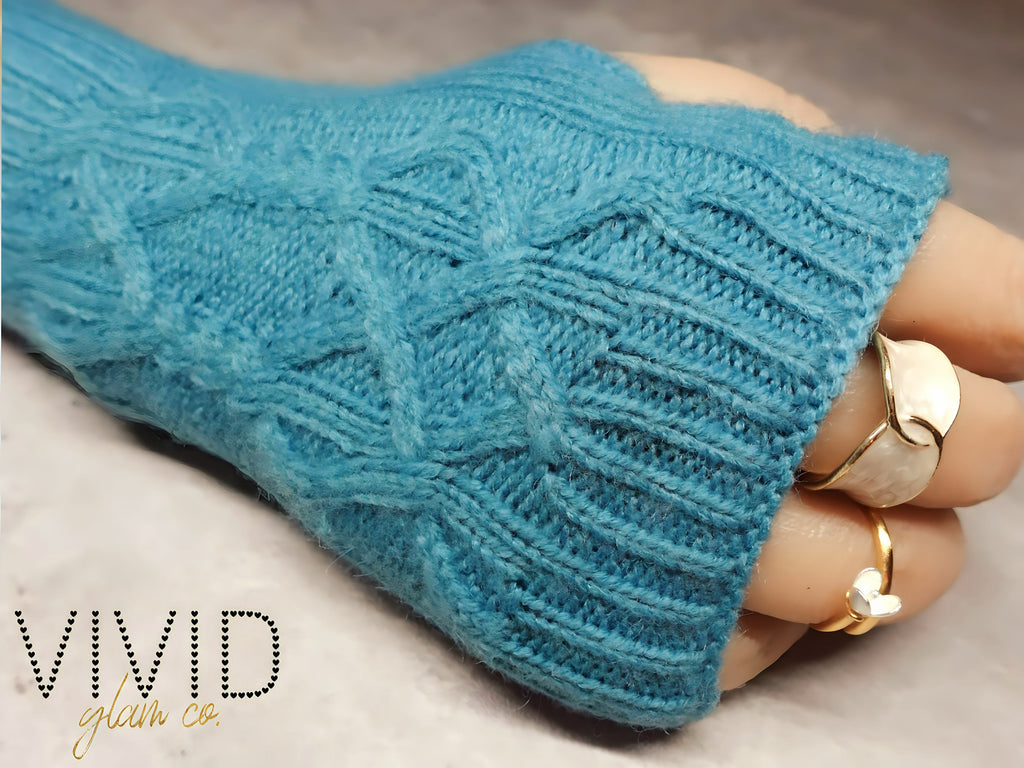 Knit Glam Glove - Teal