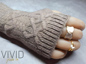 Knit Glam Glove - Taupe