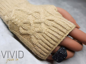 Knit Glam Glove - Tan