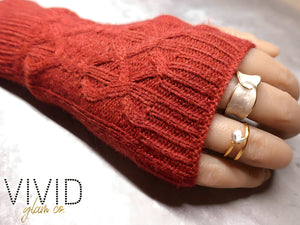 Knit Glam Glove - Rust