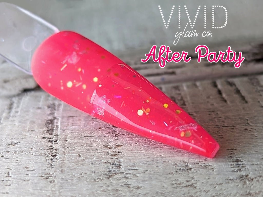 After Party Nail dipping powder, pink nail dip, vivid glam co