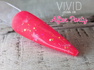 After Party Nail dipping powder, pink nail dip, vivid glam co