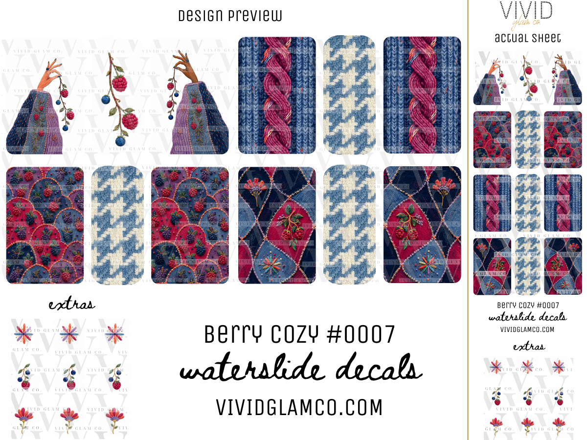 Berry Cozy #0007 - Waterslide Nail Decals