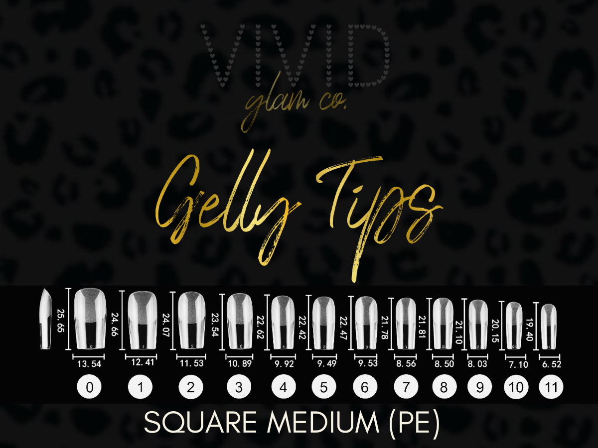 Square Medium Gelly Tips (Pre-Etched)