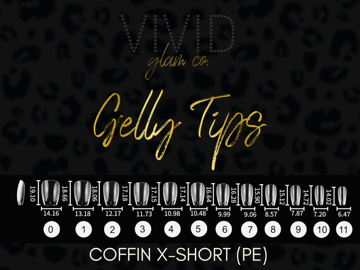Coffin X-Short Gelly Tips (Pre-Etched)