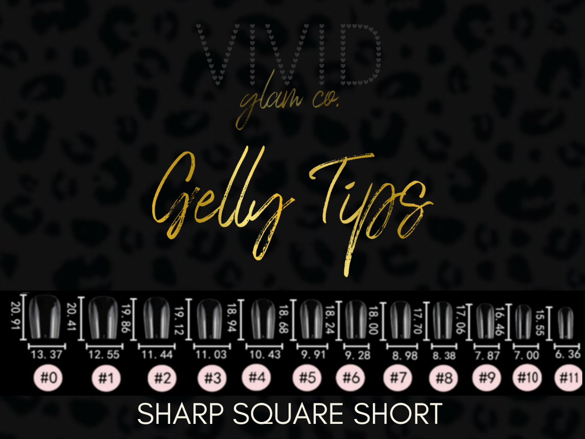 Sharp Square Short Gelly Tips in
