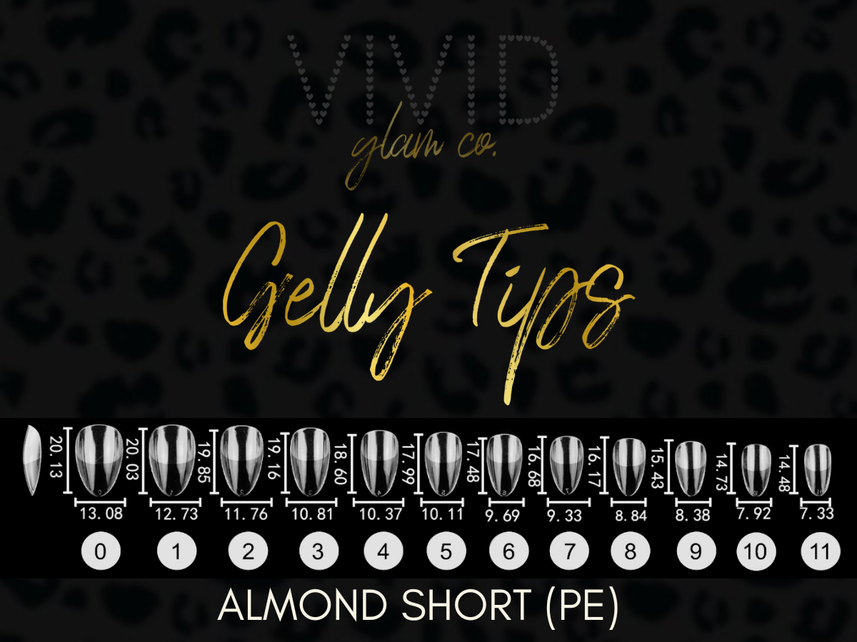 Almond Short Gelly Tips (Pre-Etched)