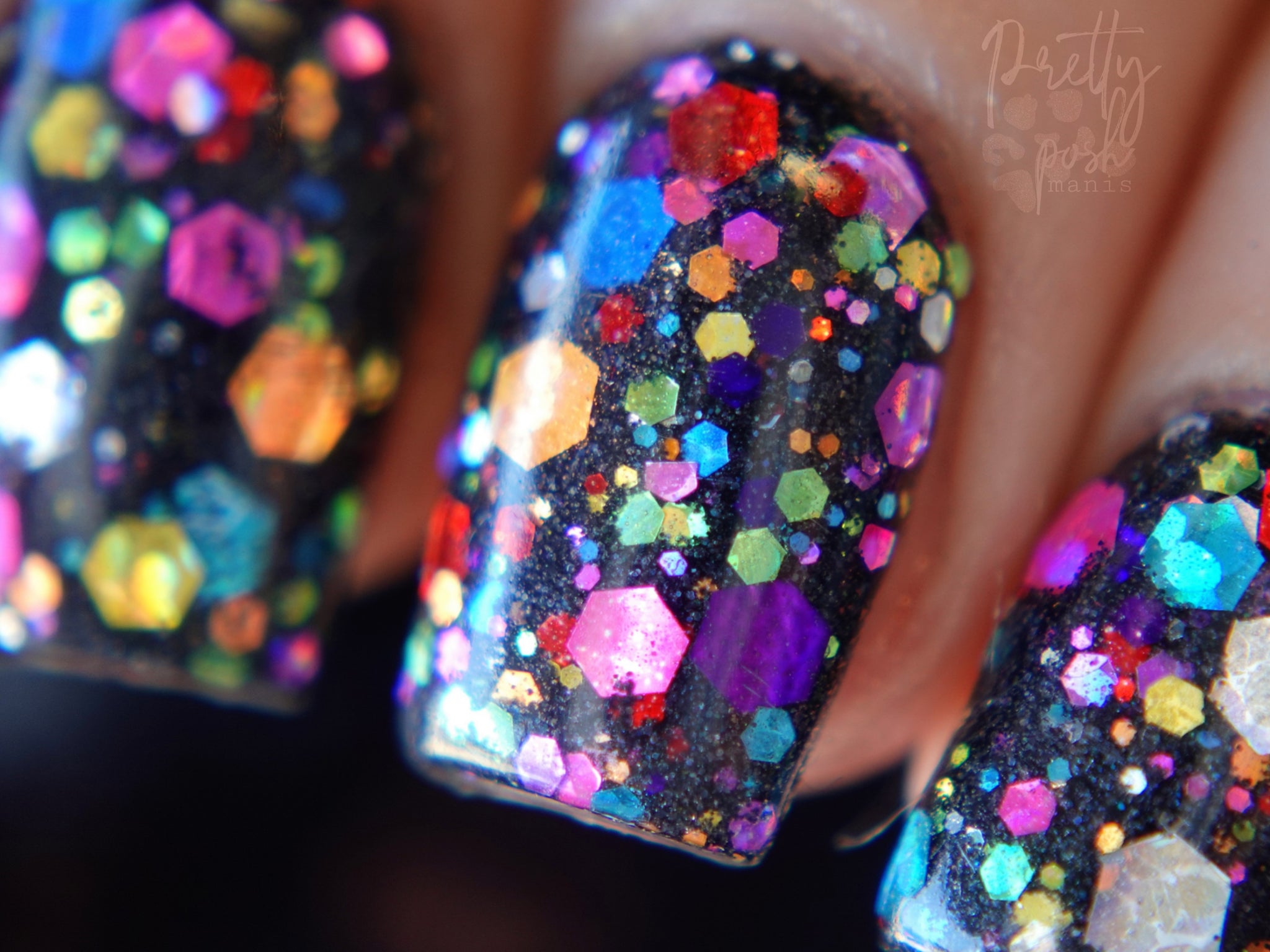 Dipped Powder Nails with Glitter for Celebration Magic