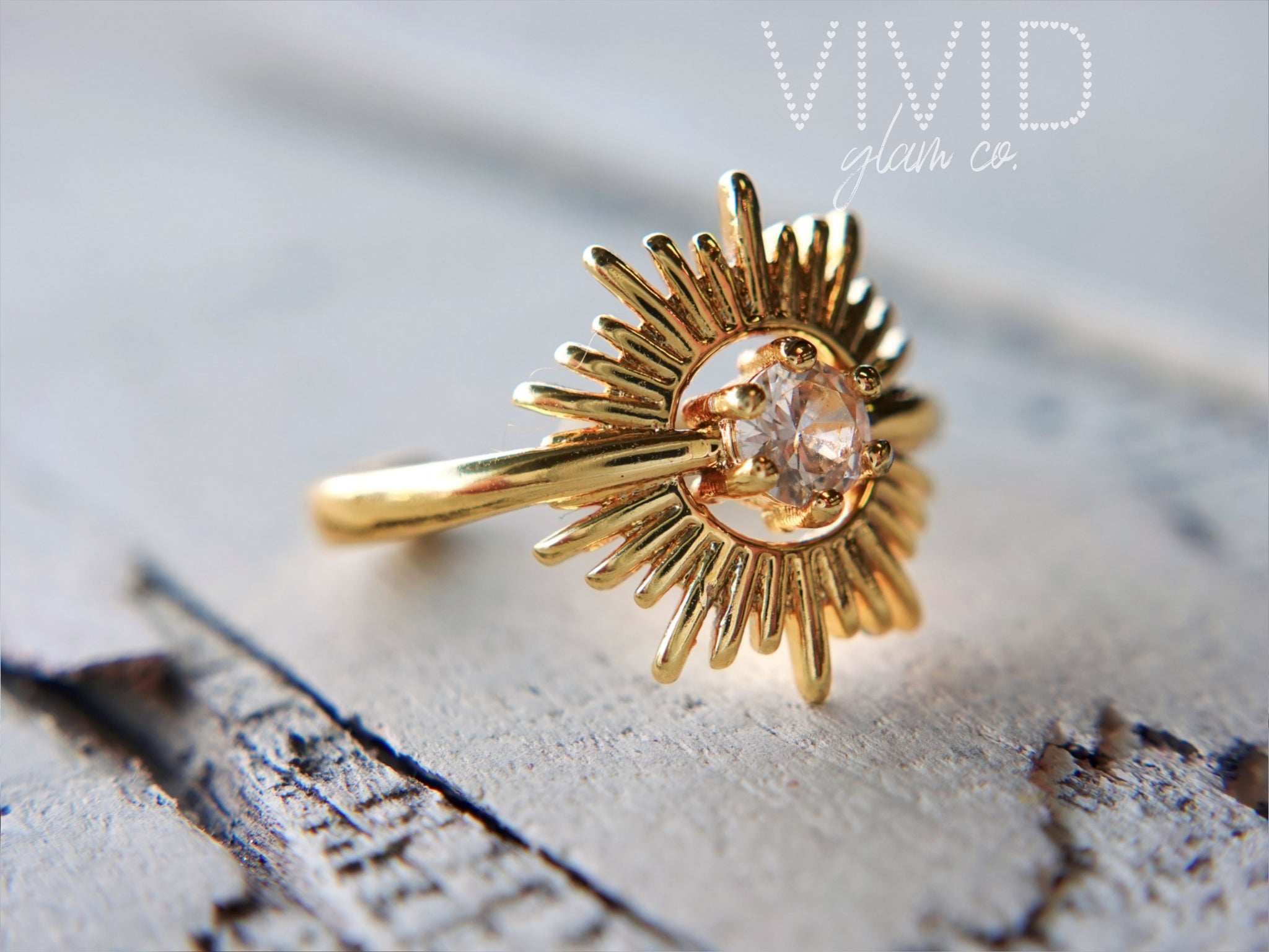 Sunburst Ring - Gold (925) – VIVID GLAM CO.