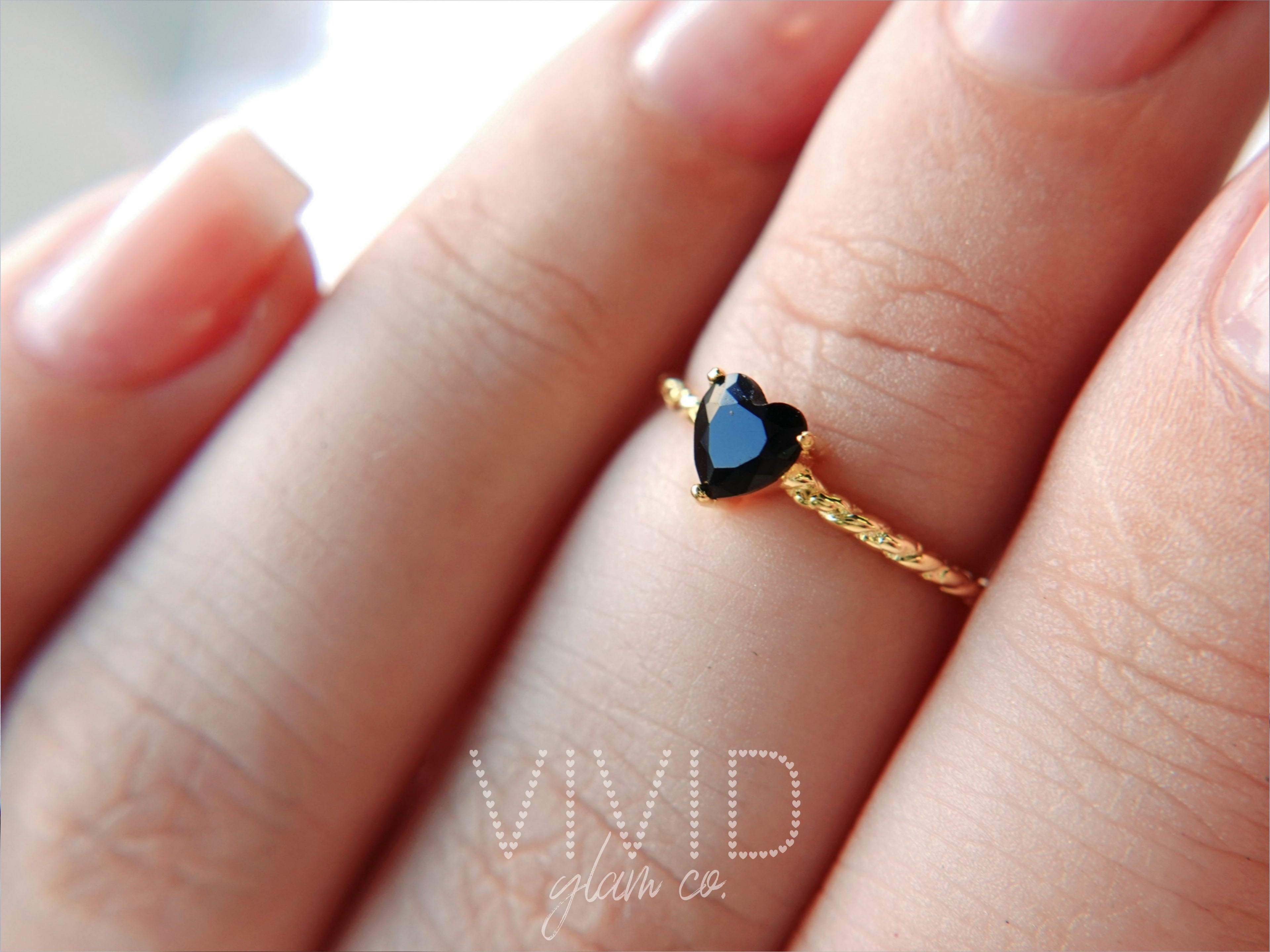 Black Heart Ring - Gold (925)