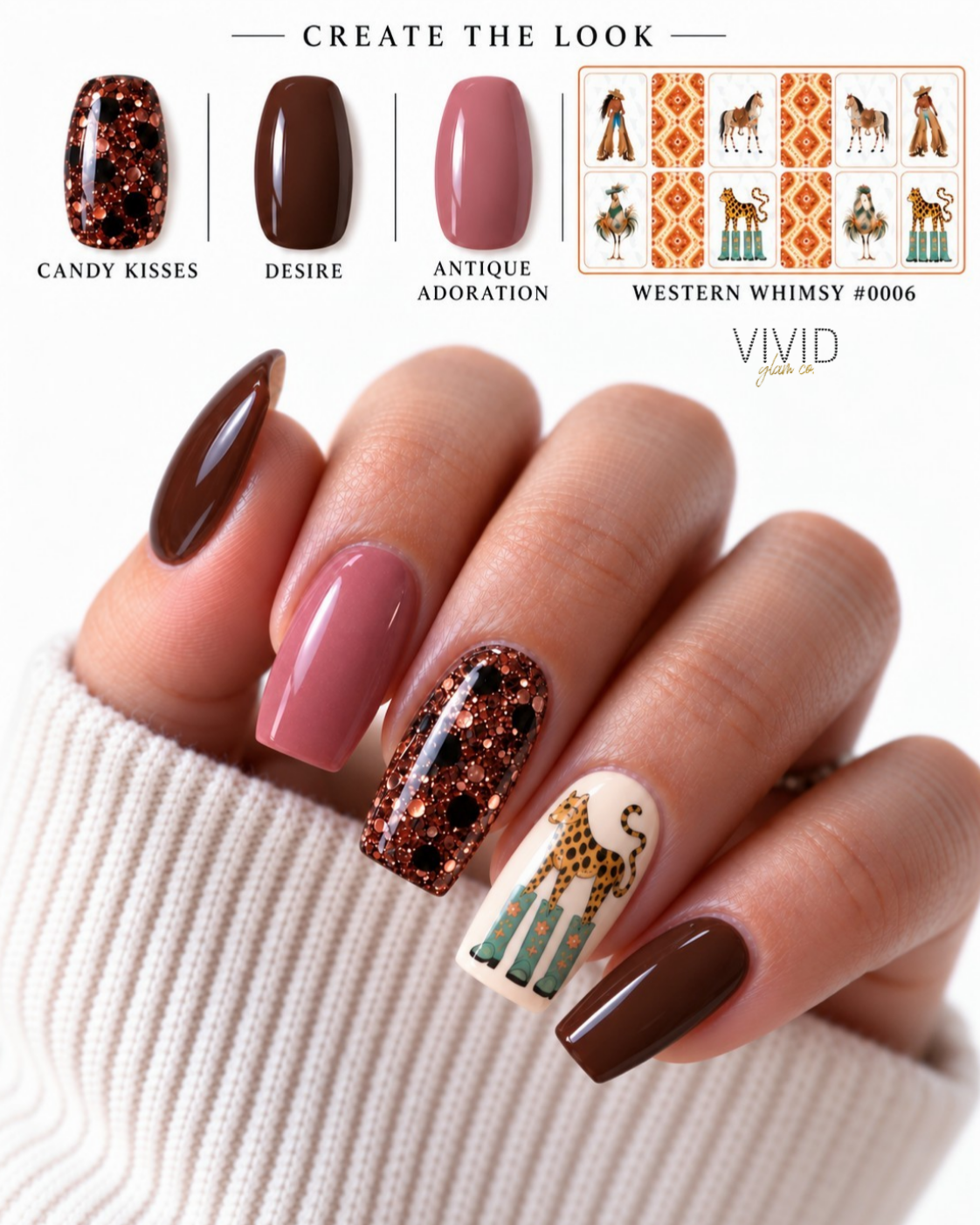 Western Whimsy #0006 - Waterslide Nail Decals
