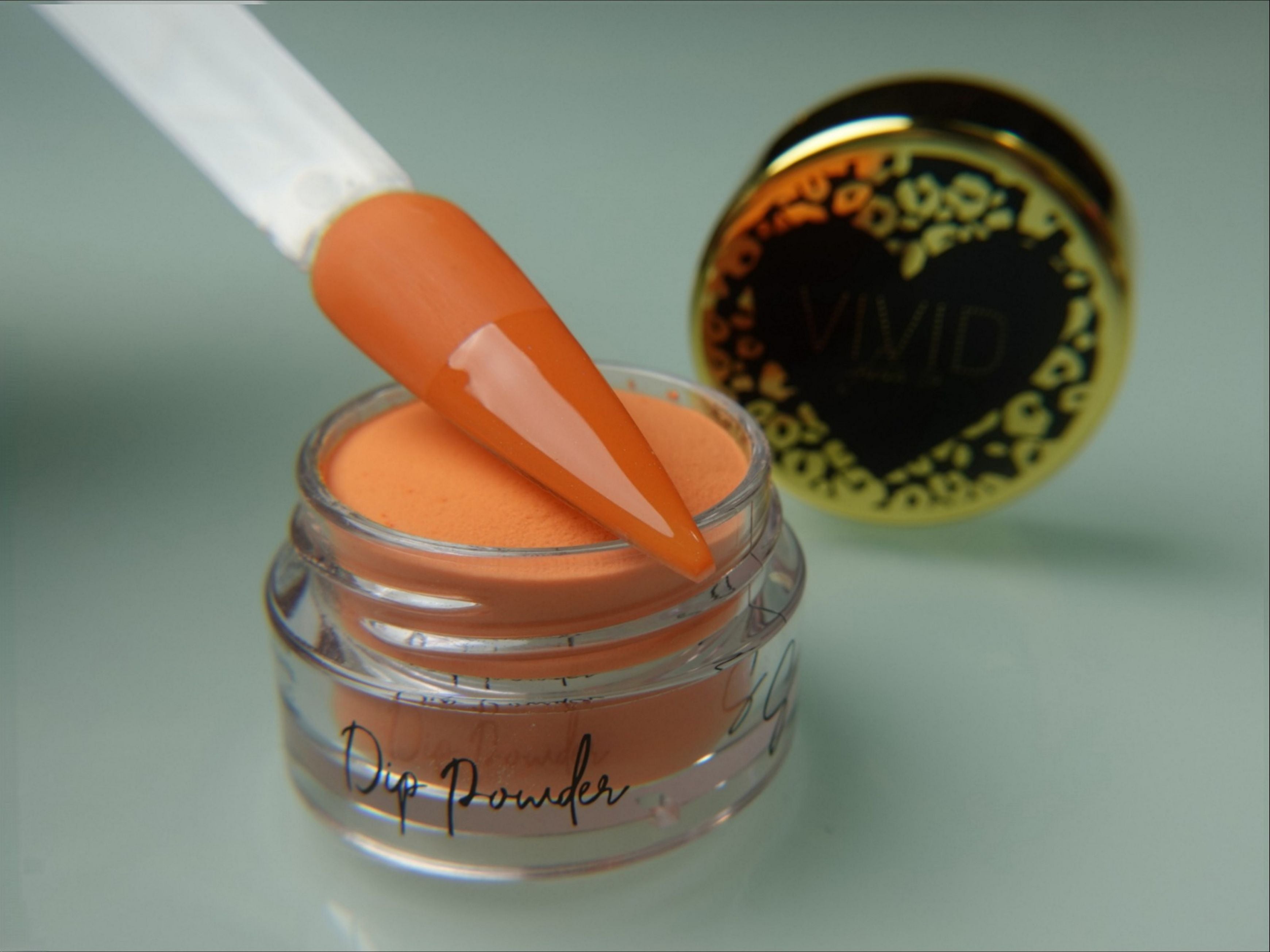 A collection of nail dip powder kit items including bottles of glue, activate, and gloss, a jar of dip powder, a nail tool kit with a file and brush, and additional replacement brush/cap.