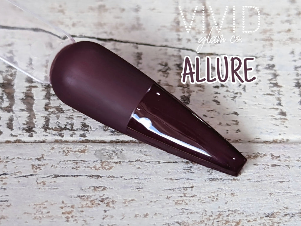Allure Dipping Powder Solid Nail Dip Vivid Glam Co Dark Purple 