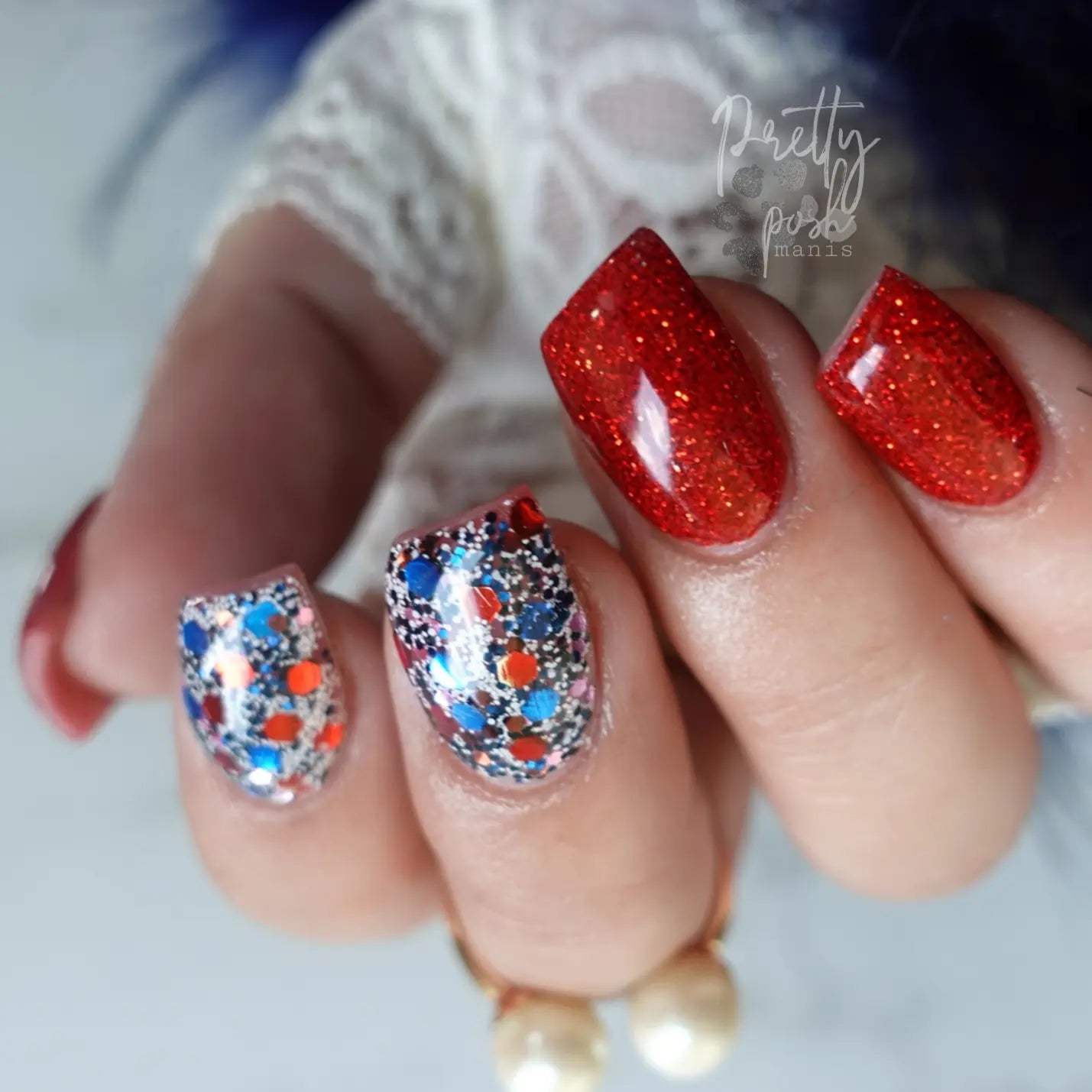 Red, White, & Boujee - Glitter Dip Powder