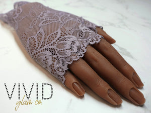 Lace Glam Glove - Lavender Grey