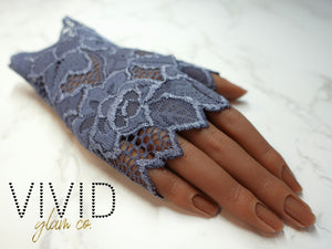 Lace Glam Glove - Denim Blue