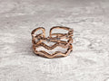Triple Wave Ring - Rose Gold