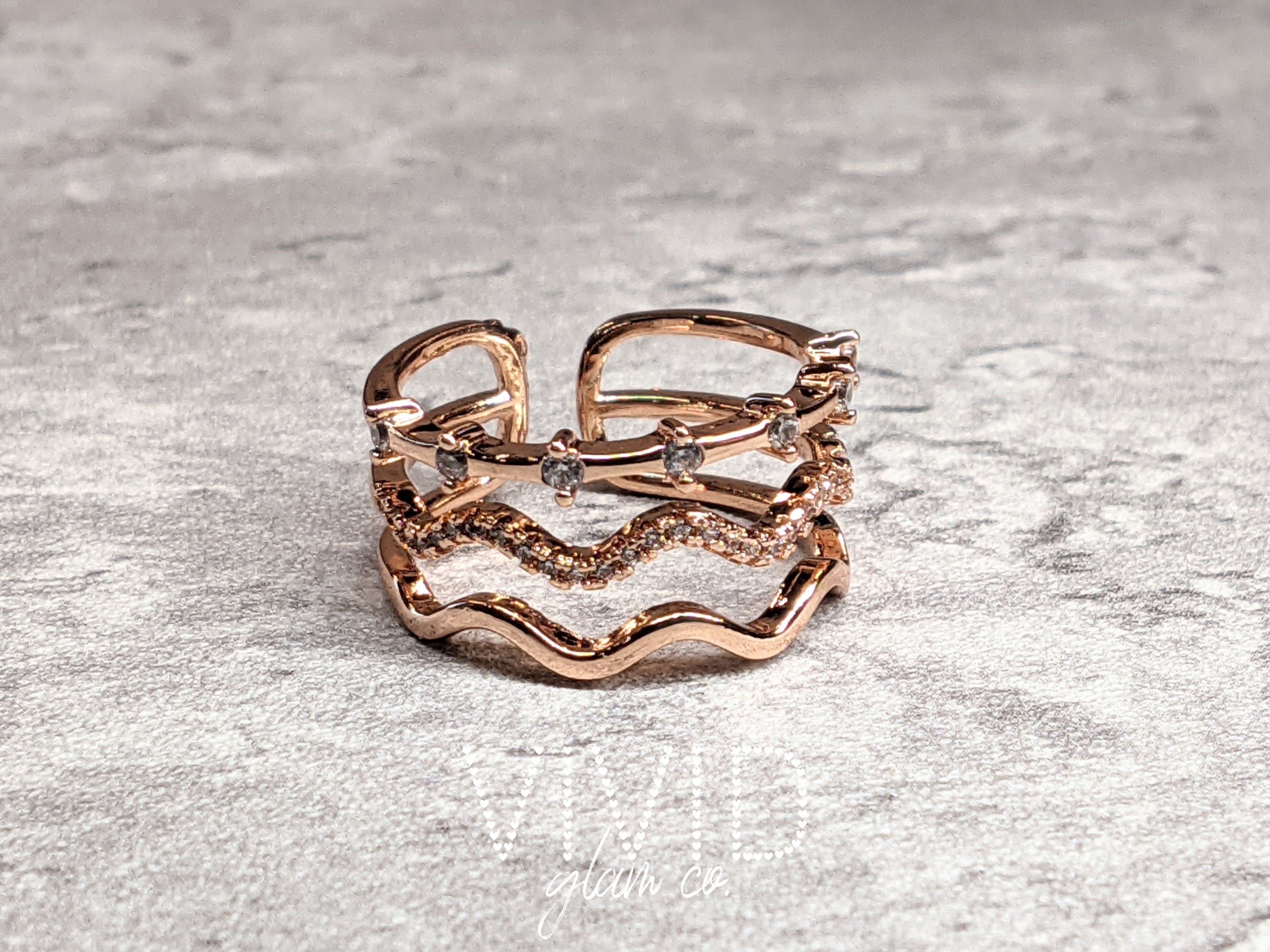 Triple Wave Ring - Rose Gold