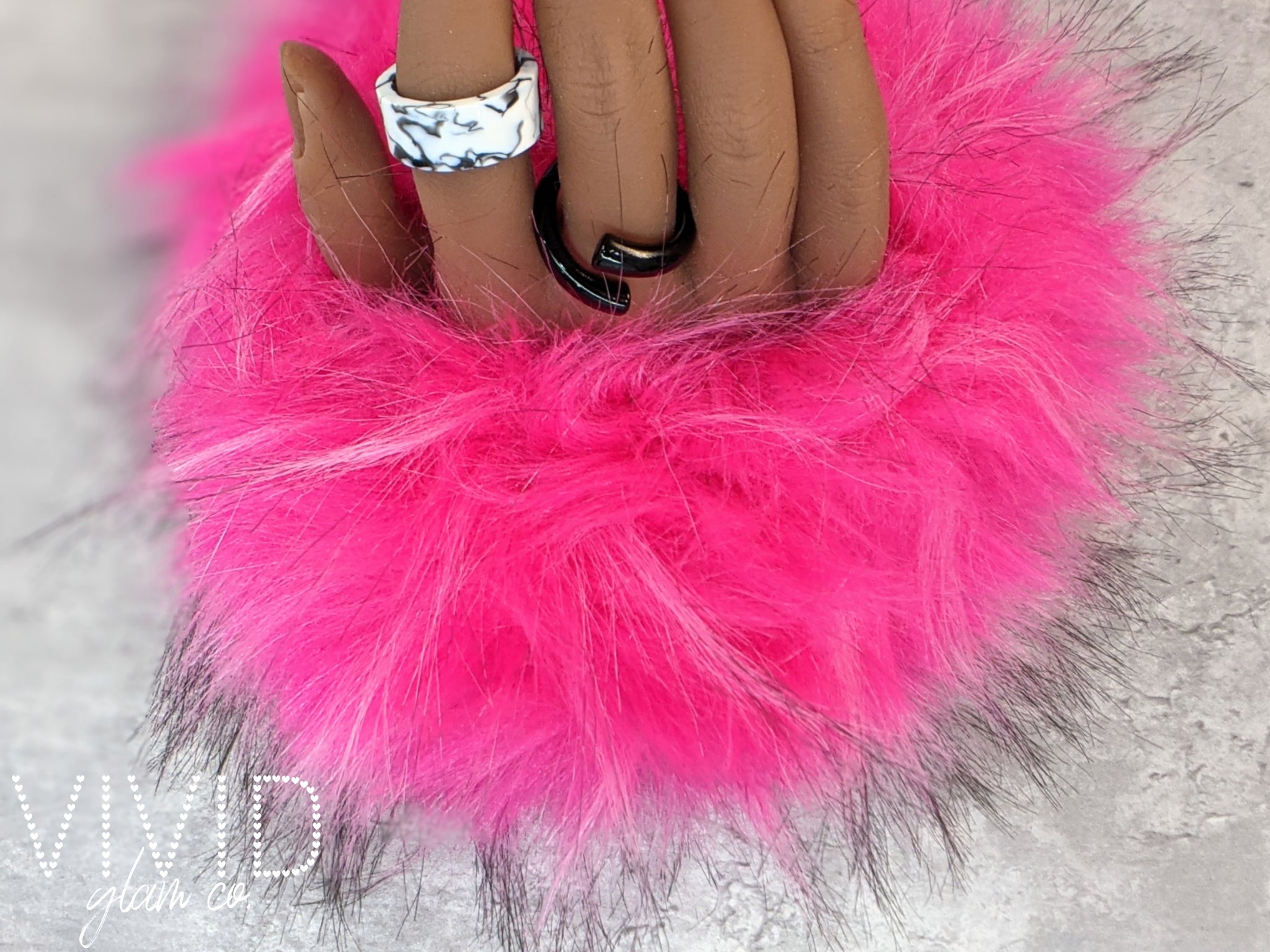 Glam Cuff - Hot Pink & Black