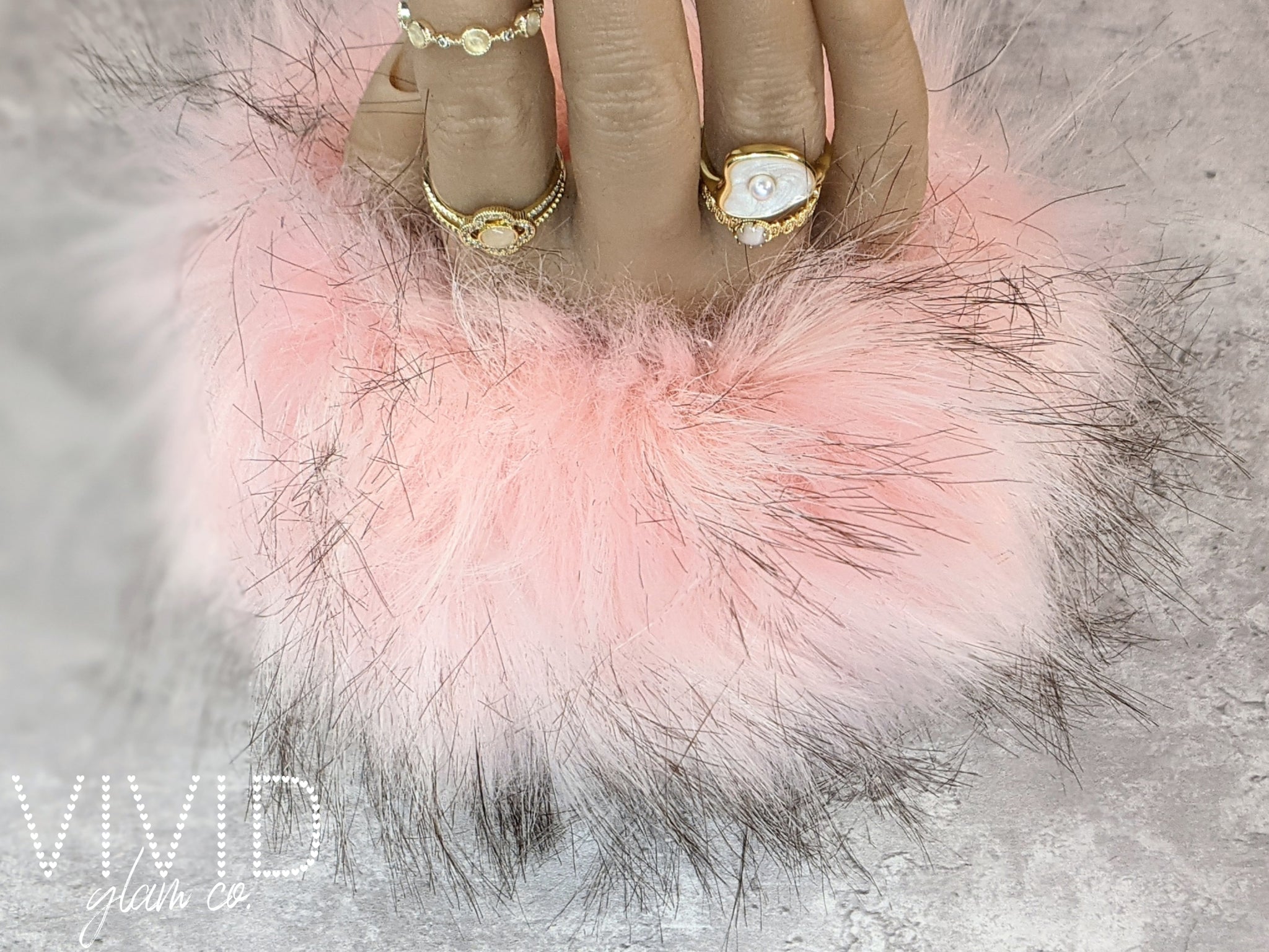 Glam Cuff - Light Pink & Black