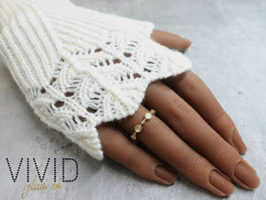 Knit Glam Glove - Cream