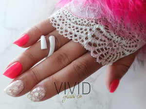 Lace Glam Glove - White Thumbless