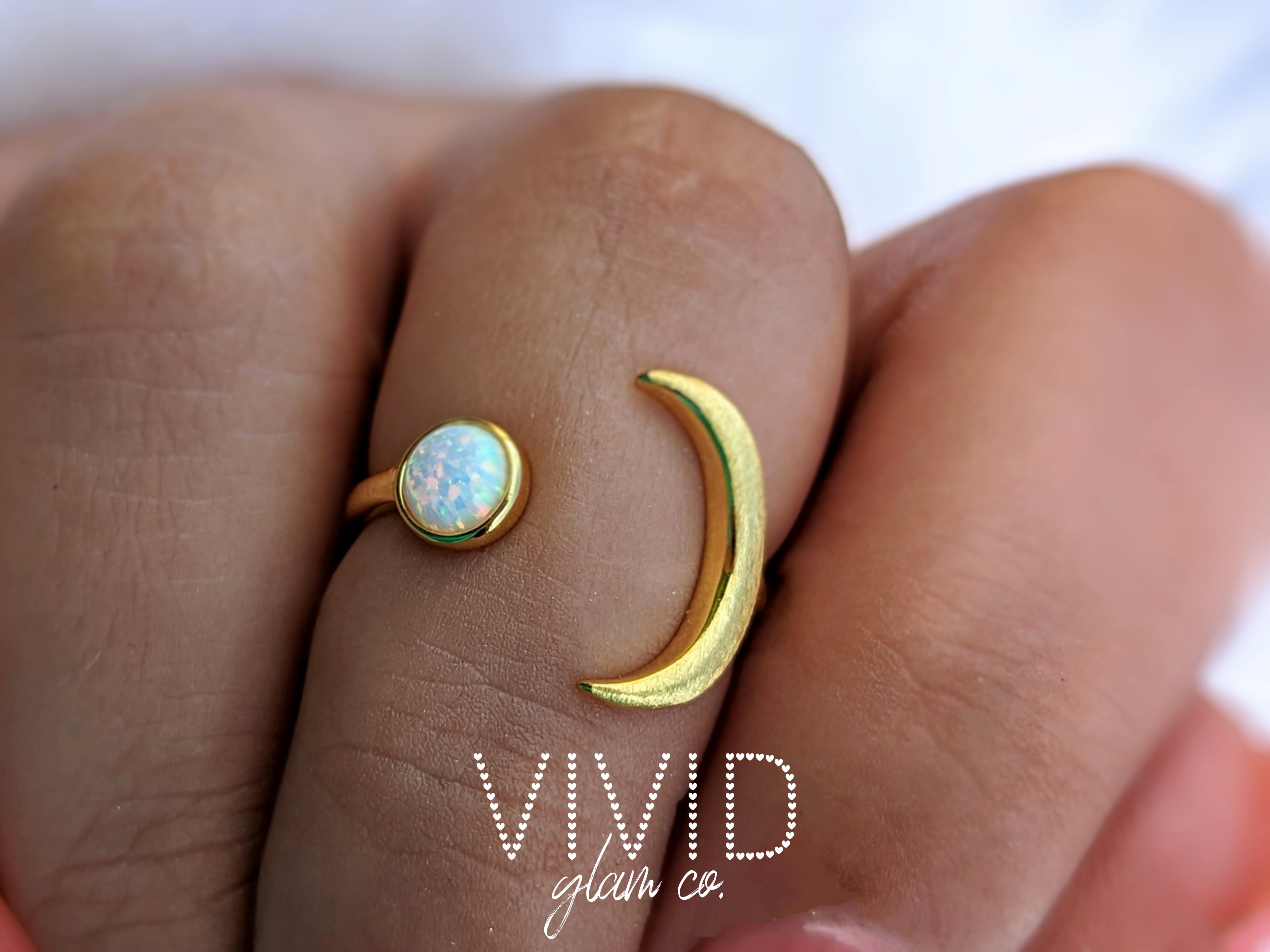 Opal Moon Ring (925)