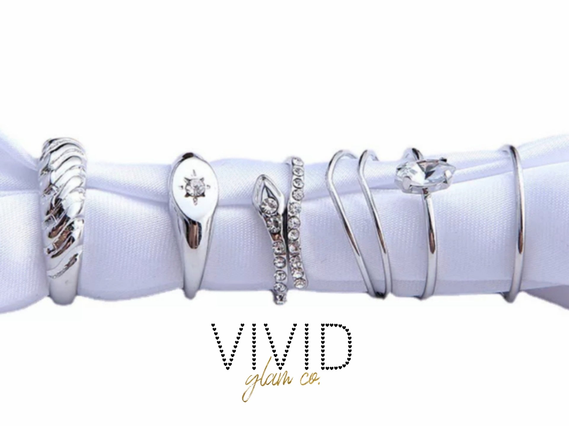 Snake & Stone Ring Set (6pc)