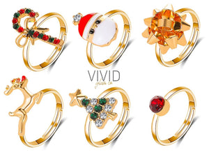 Juego de anillos navideños (6 piezas)