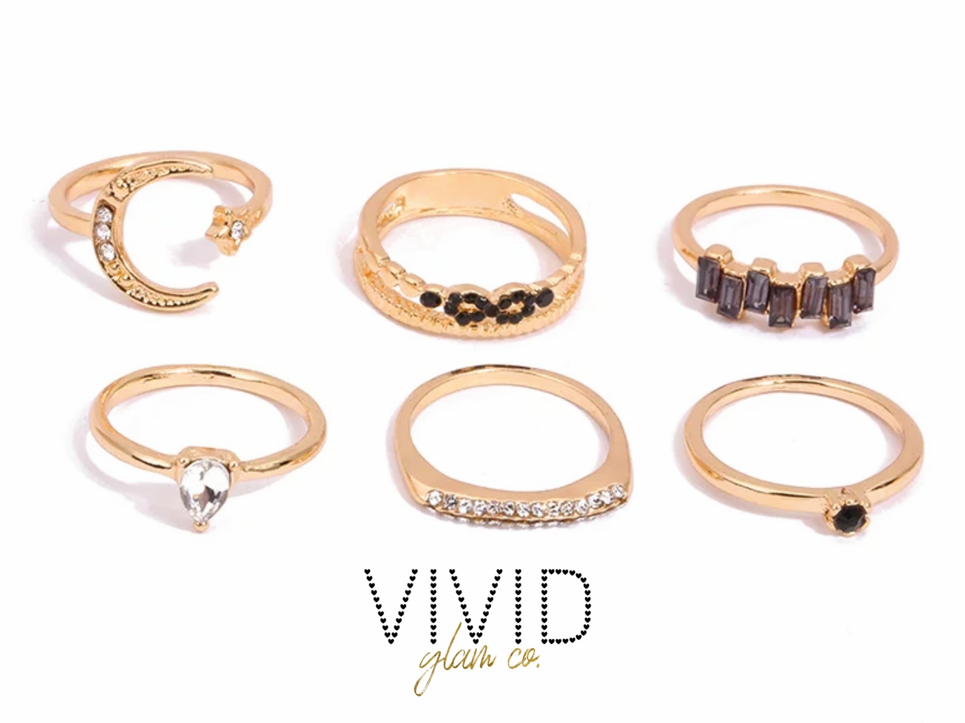 Dark Side of The Moon Ring Set (6pc)
