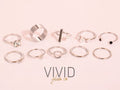 Glam Silver Ring Set (10pc)