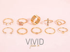 Glam Gold Ring Set (10pc)