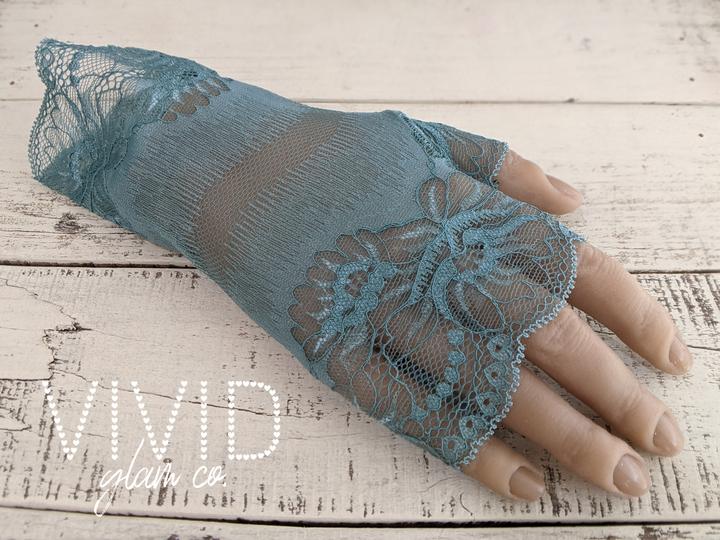Lace Glam Glove - Teal