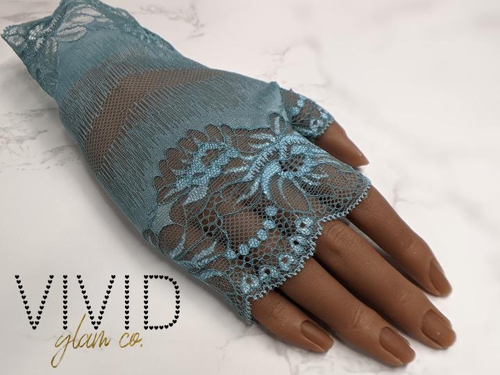 Lace Glam Glove - Teal